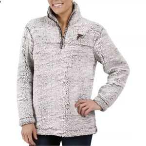 Atlanta Falcons Womens Jacket Size Medium 1/4 Zip Sherpa Pullover GIII New